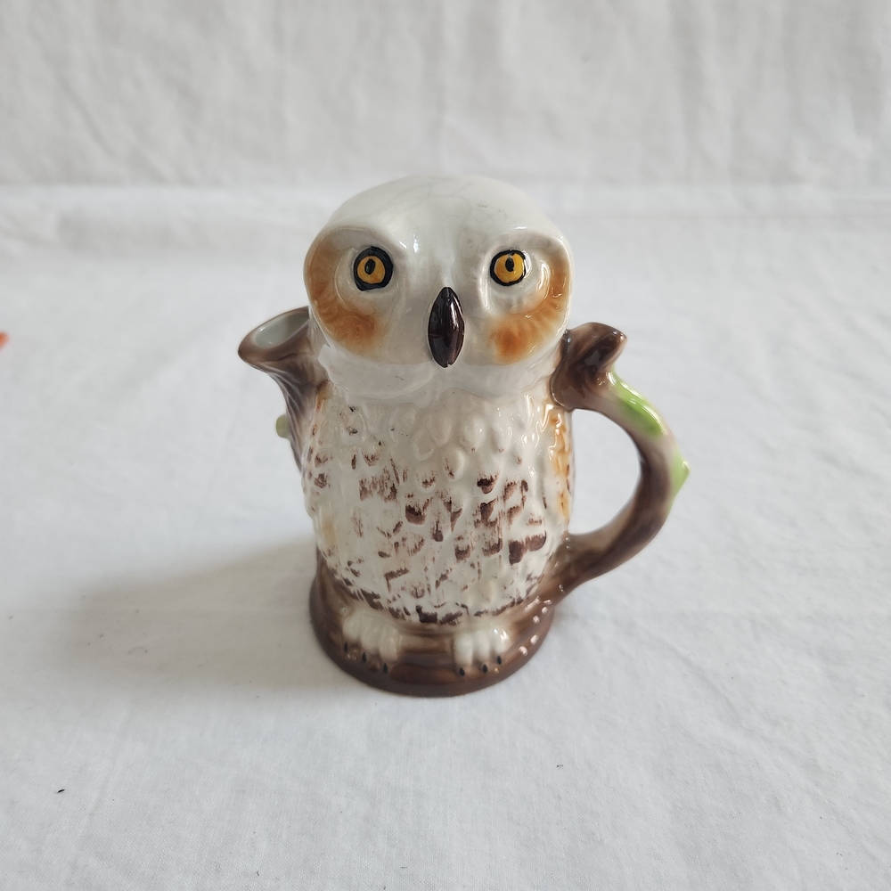 Tony Wood Ceramic Owl Pitcher